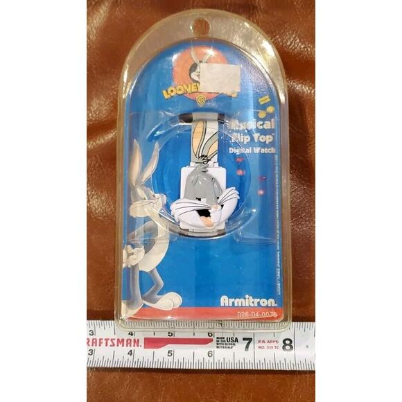 1998 Looney Tunes Armitron Musical Flip Top Digital Watch Non-working Sealed - Picture 7 of 7
